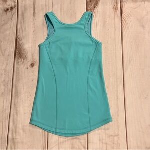 Ivivva by Lululemon Girls Kids Size 10 Tank Top Aqua Blue Built-in Bra